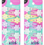 Close-up view of Goody daisy charm contour hair clips texture and finish