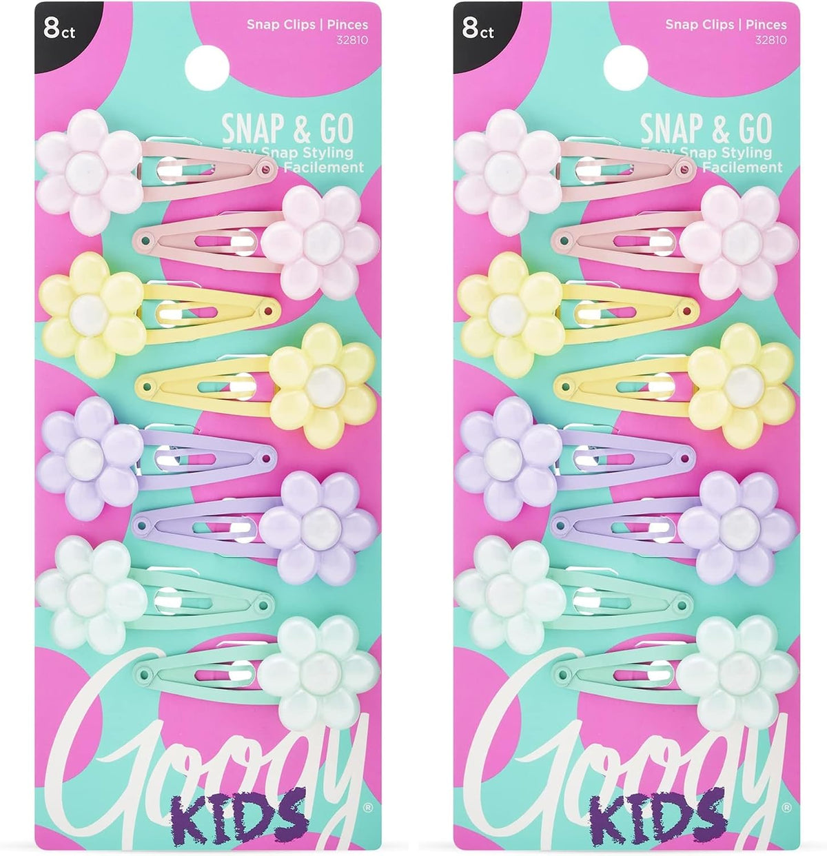 Close-up view of Goody daisy charm contour hair clips texture and finish