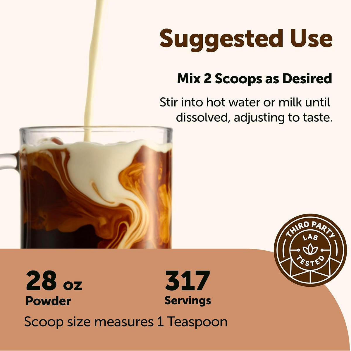 Micro Ingredients organic coffee scoop and serving preparation