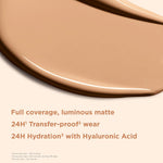 Clarins liquid foundation applicator and fluid texture preview