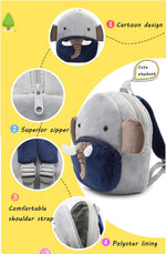 Ladyzone 10-inch preschool book bag main zipper compartment open