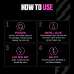 Muc-Off tubeless kit components laid out