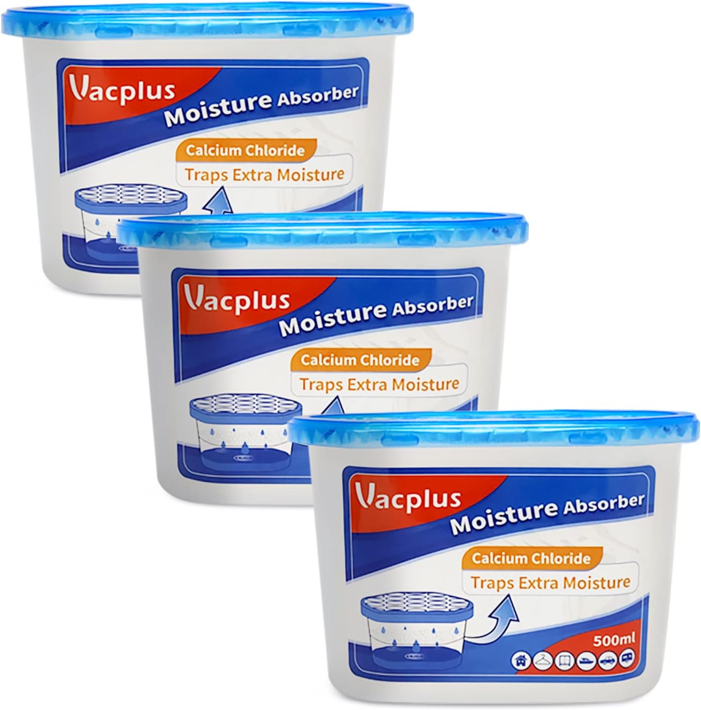 Vacplus Moisture Absorber Boxes front view for closet dehumidification