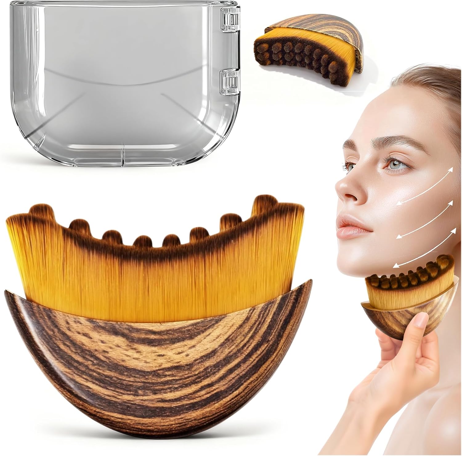 Izycoon Lymphatic Contour Face Brush front view premium facial massager tool