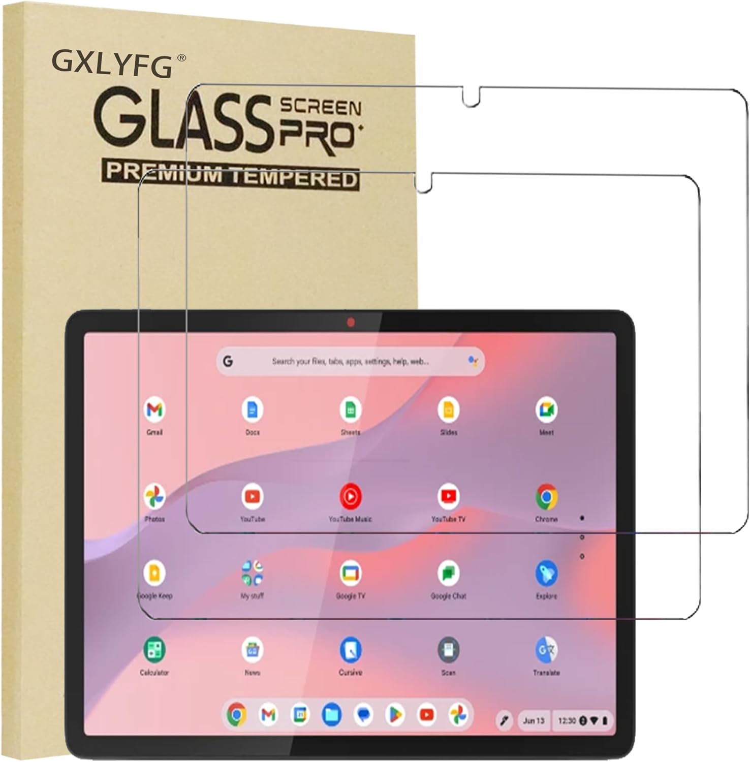 Gxlyfg Tempered Glass Screen Protector for Lenovo Chromebook Duet Gen 9 front view
