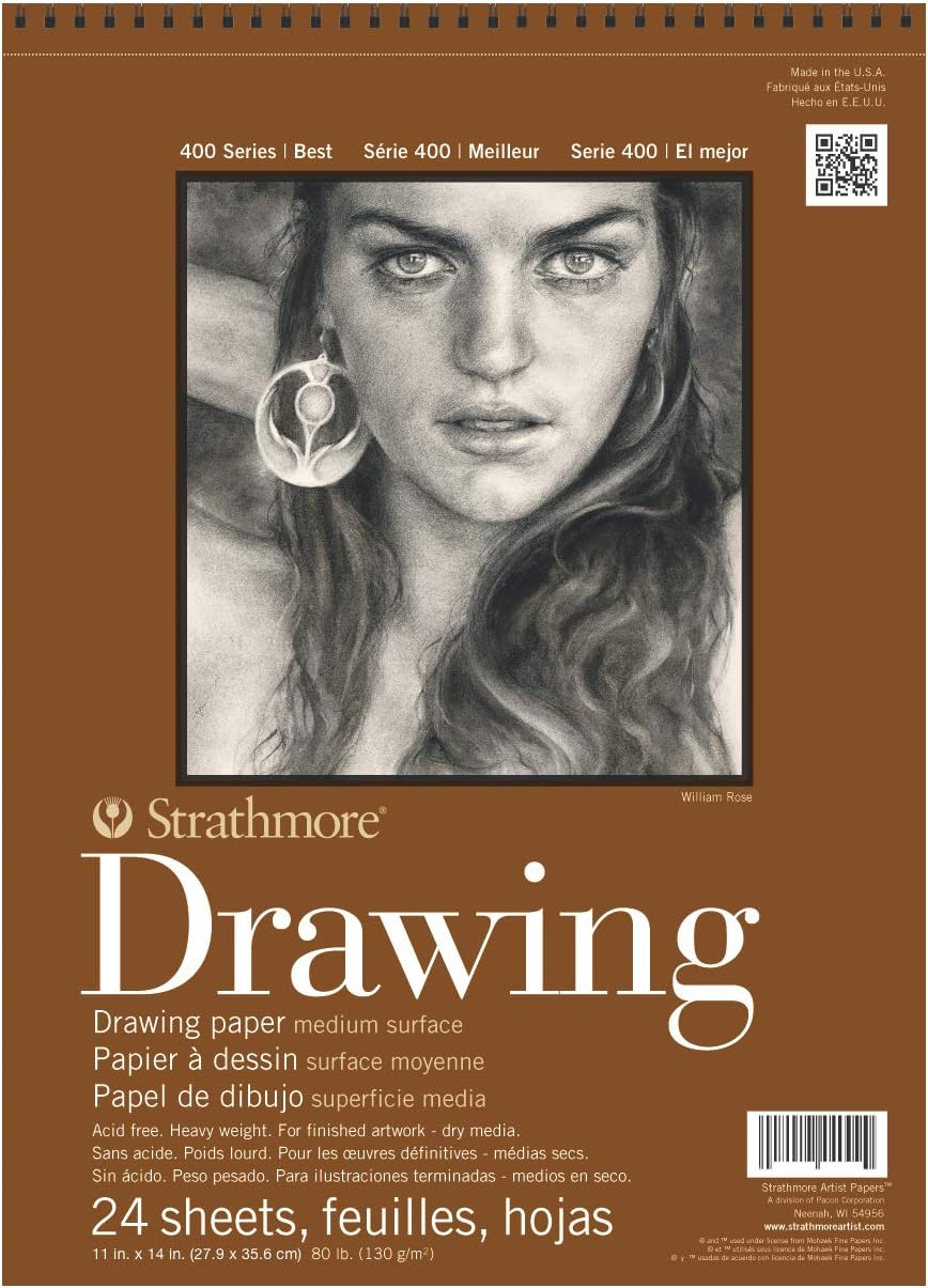 Strathmore medium drawing spiral paper pad front view
