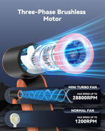 PlayHot rechargeable pocket fan angled view displaying speed settings