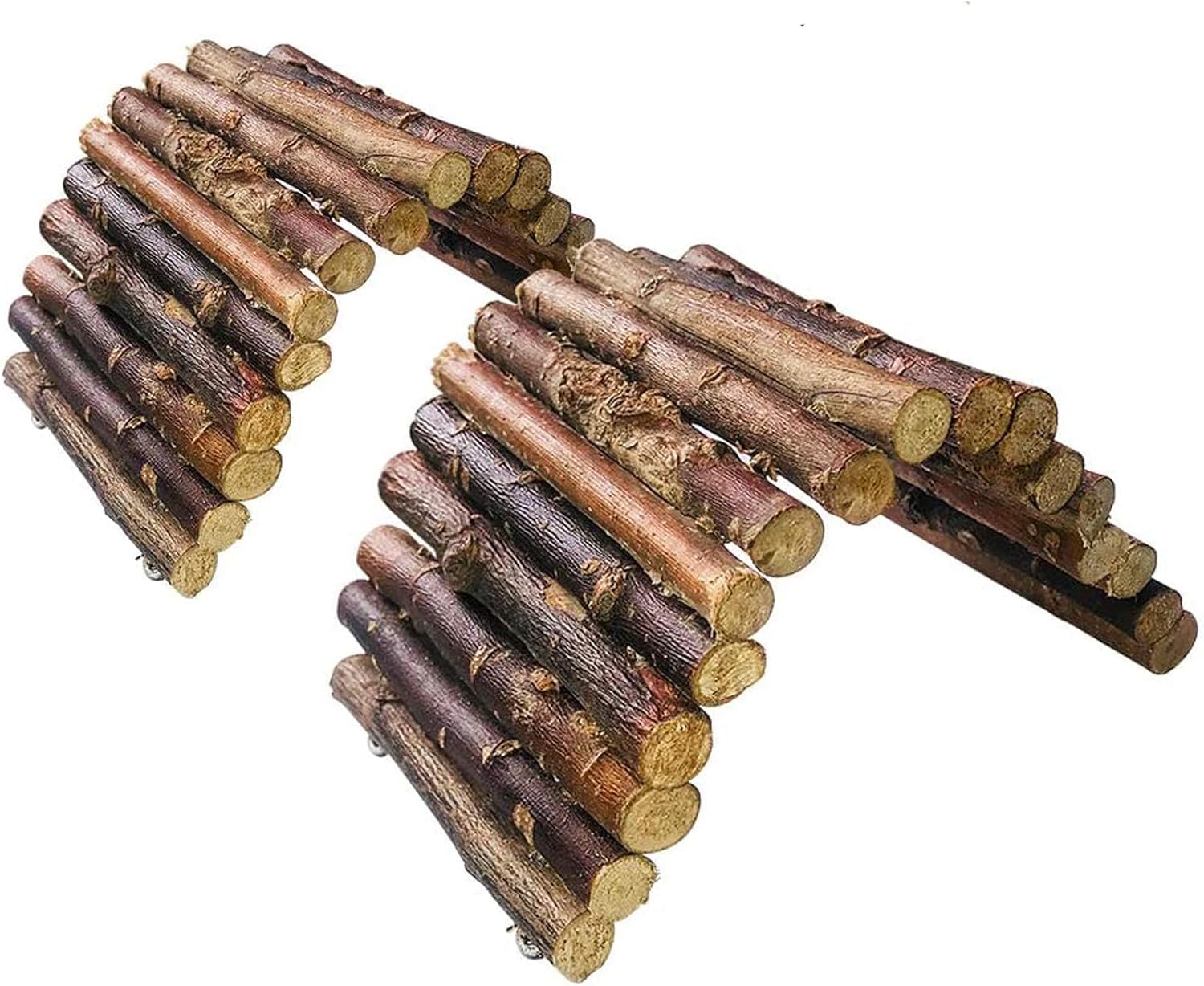 Hamiledyi Hamster Bridge Rat Ladder Wooden Bridge Toy for Small Animals Cage Wood Ladder Natural Hideout for Guinea Pig Chinchilla Ferret Reptile (Pack of 2) (2 Ladder) - Image 1