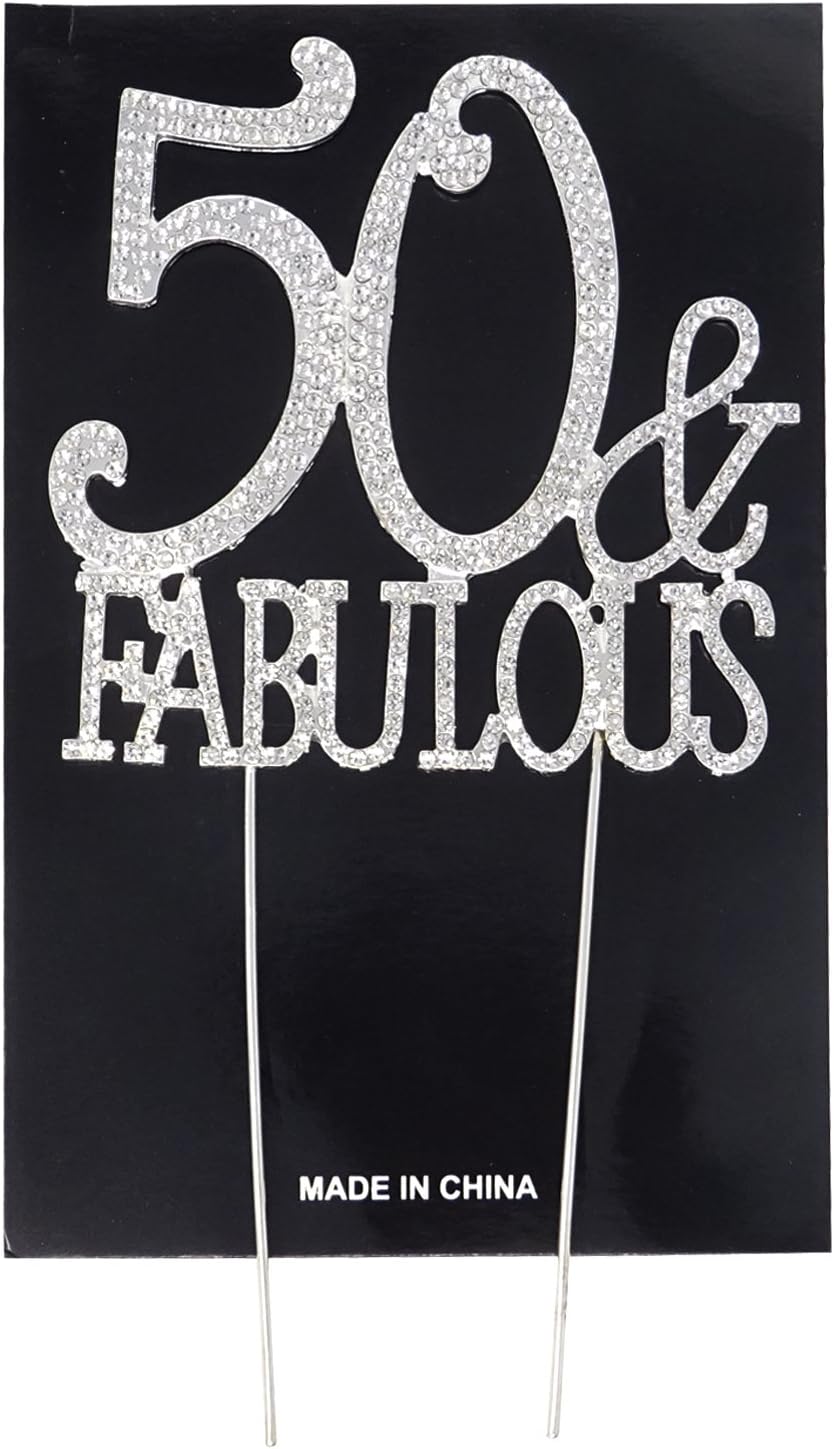 Honbay metal alloy sparkly cake topper side profile