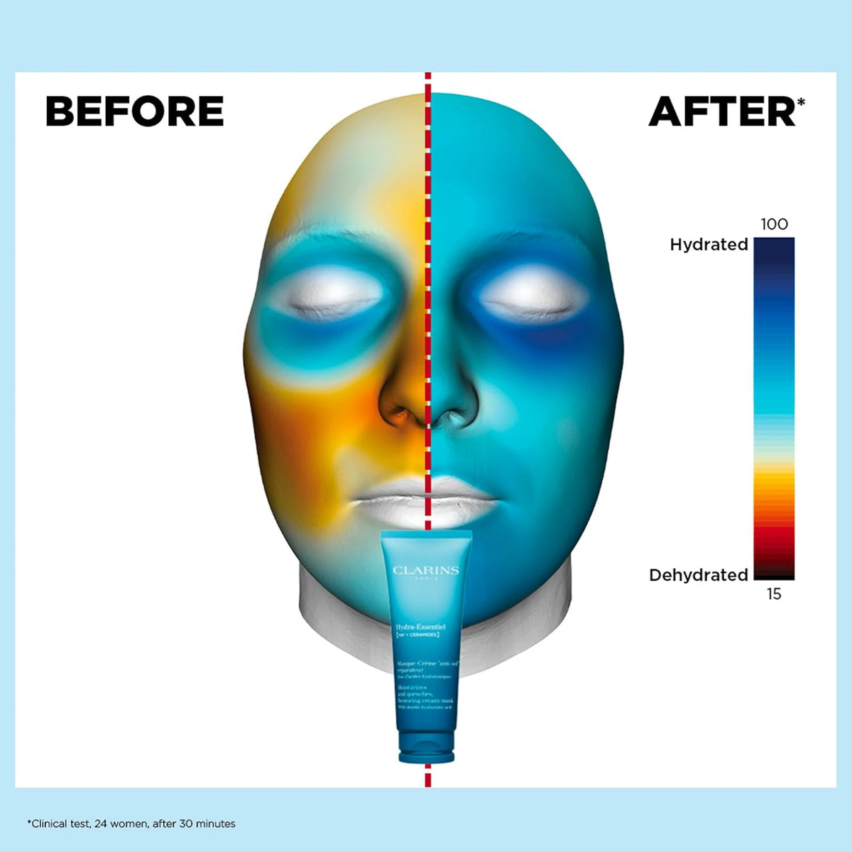 Clarins restoring cream mask back label with ingredients