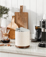 MIKIGEY rotating ceramic utensil holder angled side view