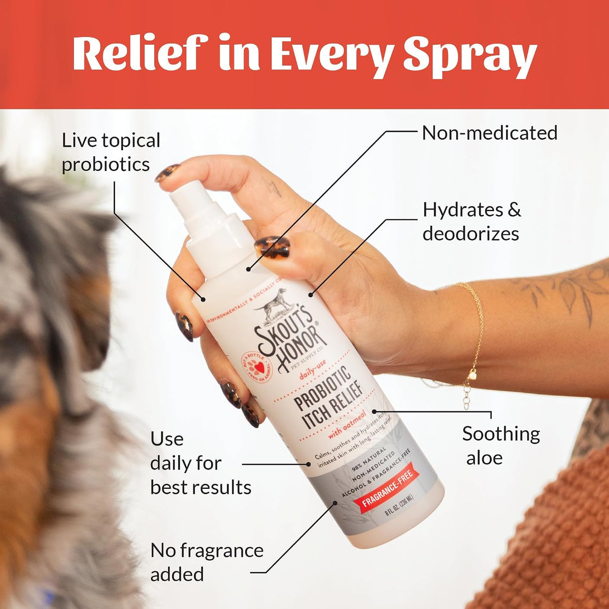 Skout's Honor natural allergen relief spray for multi pet households in India