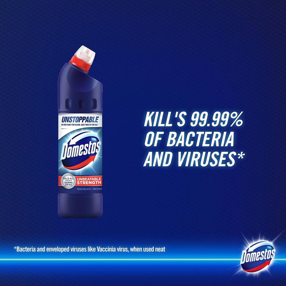 Domestos product packaging layout for home cleaning