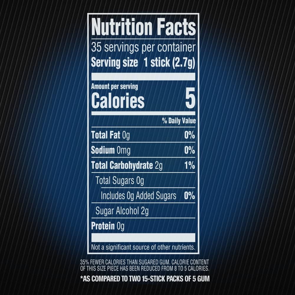 Close up of the sleek black 35 stick package of 5 Gum Peppermint Cobalt