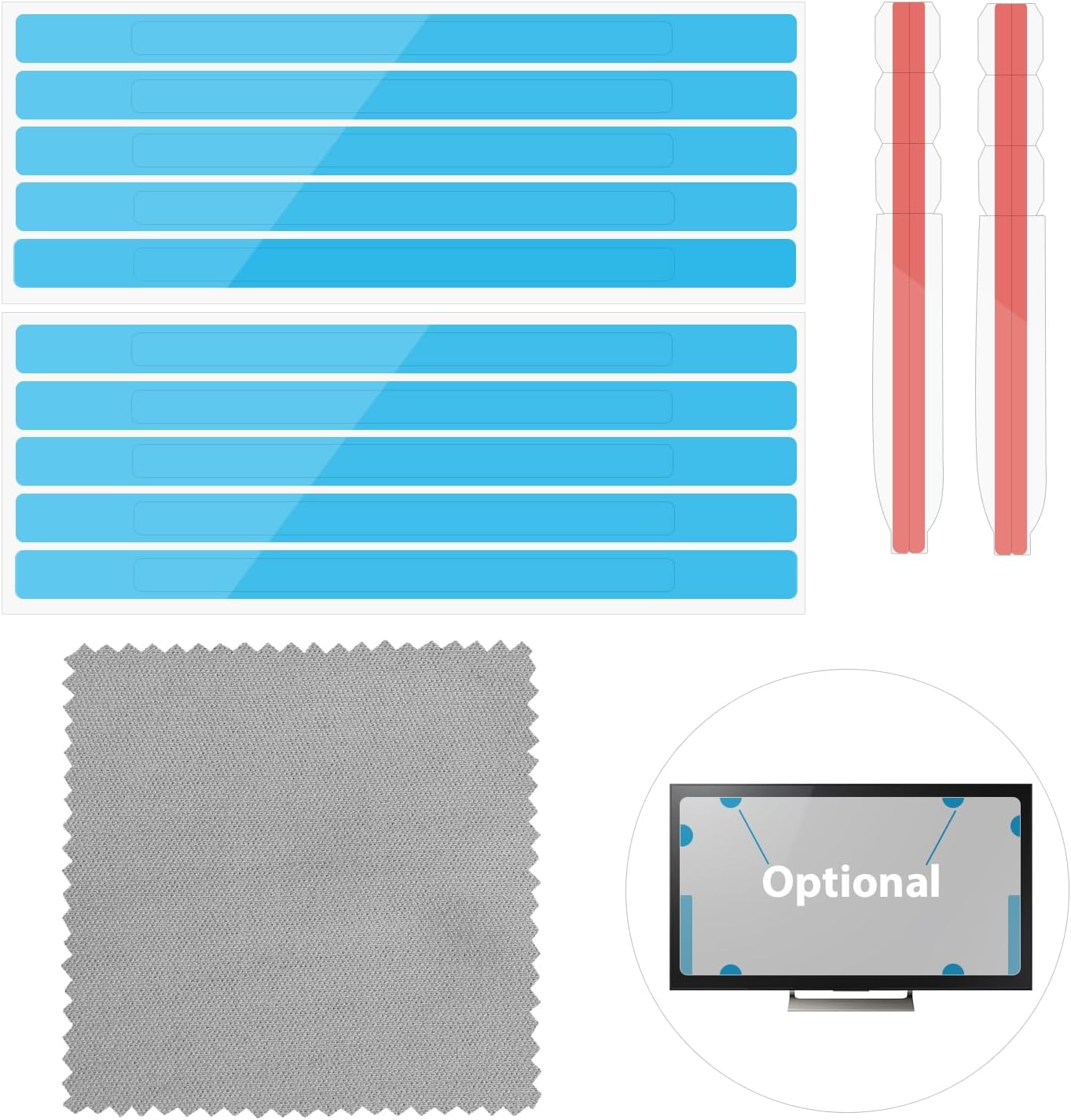 SAVITA privacy screen adhesive strips replacement kit front view showing full package components