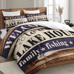 WeCozy lake house theme comforter close up fabric texture