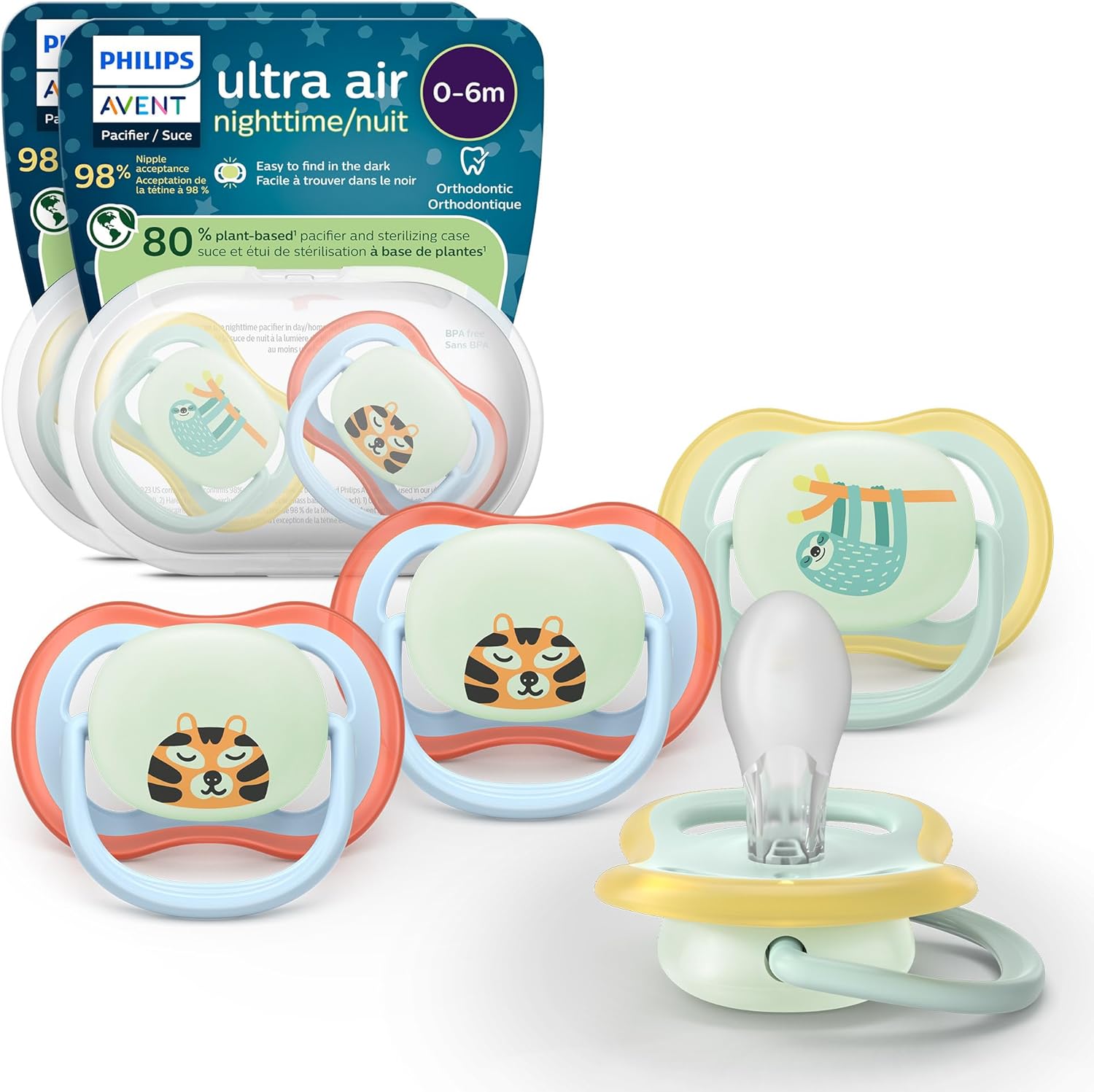 Philips Avent Ultra Air Nighttime Pacifier front view for babies