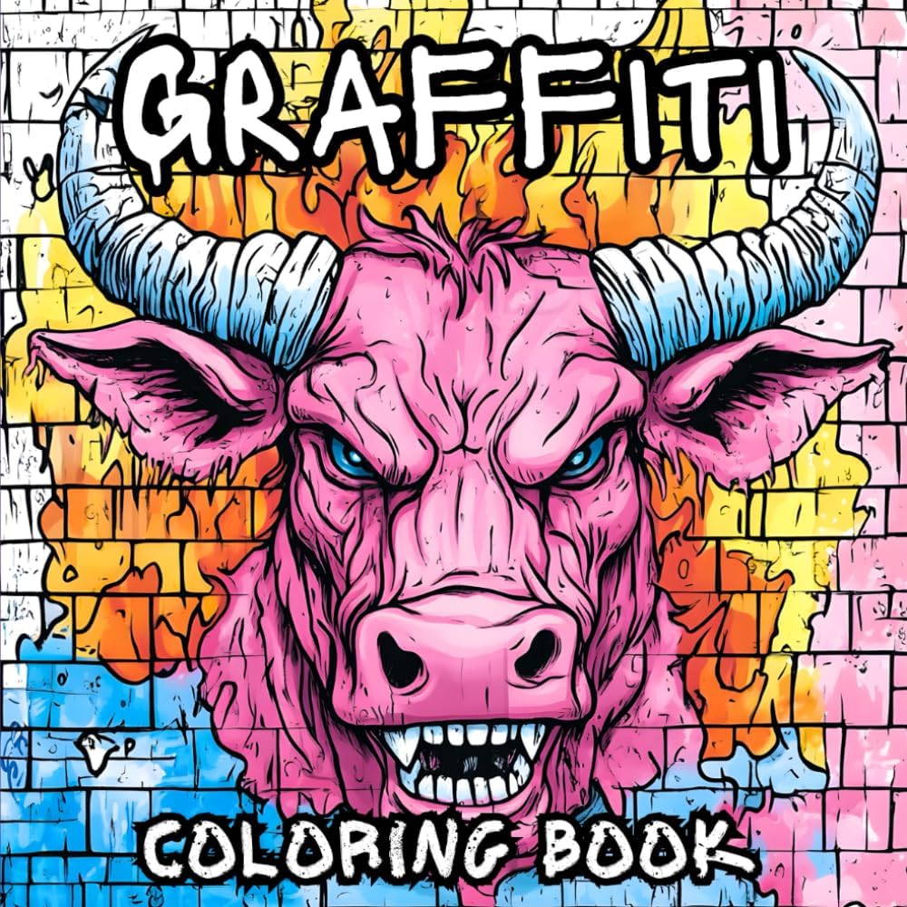 Graffiti Art Coloring Book for Adults and Teens With 50 Cool Graffiti Art Drawings: For Who Love Explore Urban Street Art Style, Hip Hop : A Creative and Spiritual Gift for Relaxing and Inspiration - Image 1