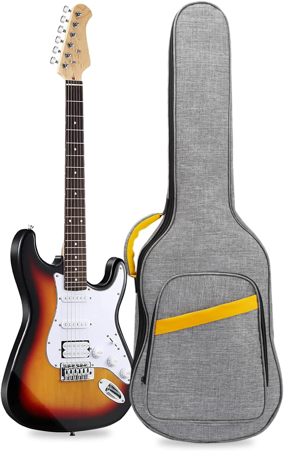 LETSROCK 38 40 41 Inch Electric Guitar Gig Bag, Electric Guitar Case with 0.5 Inch Waterproof Thick Padding with Carry Handle, Pocket & Neck Strap Electric Guitar Bag Gray - Image 10
