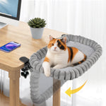 Pawow X-Large Cat Desk Bed front view mounted on office desk