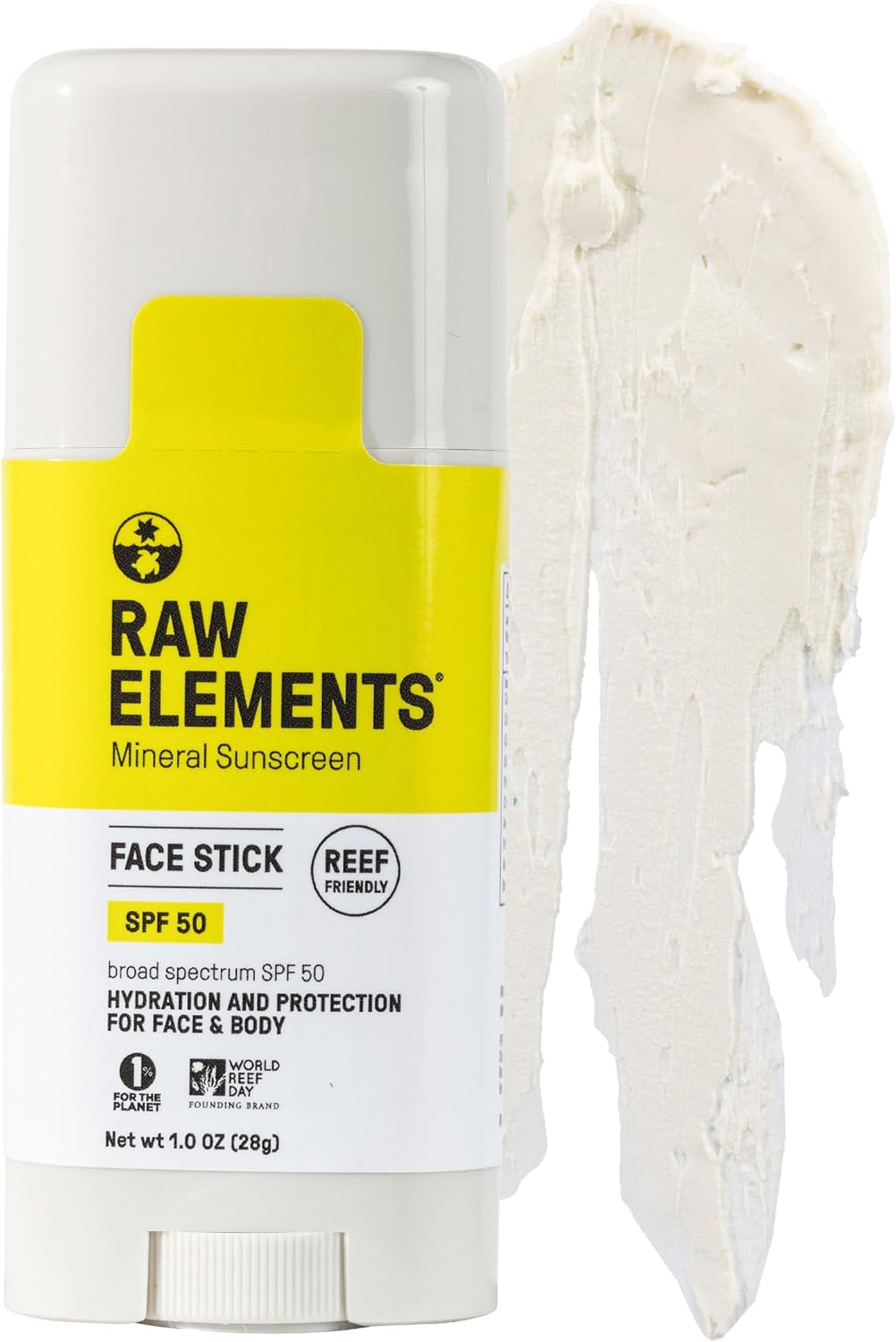 Raw Elements Face Stick SPF 50 All-Natural Mineral Sunscreen, 1 oz (1-Pack) | All-natural mineral sunscreen with broad-spectrum UVA/UVB protection, reef-safe, water-resistant, travel size. - Image 1