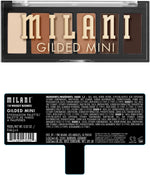 Milani Gilded Mini Eyeshadow Palette close up of matte and shimmer pressed pigment pans