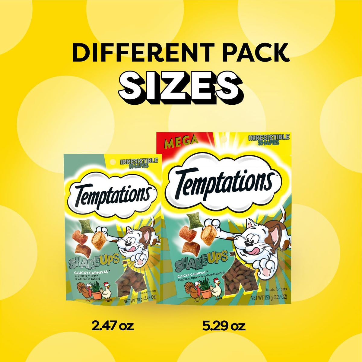 Authentic American formulation cat snacks in stay fresh protective packaging