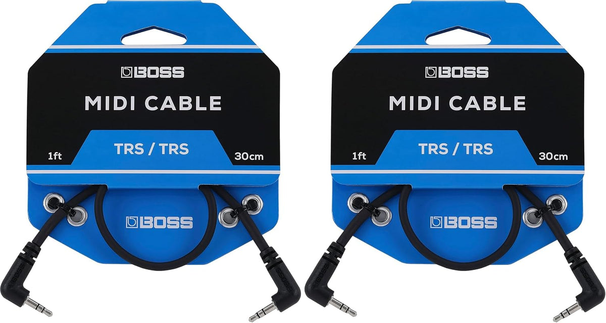 Boss MIDI cable connected to pedalboard