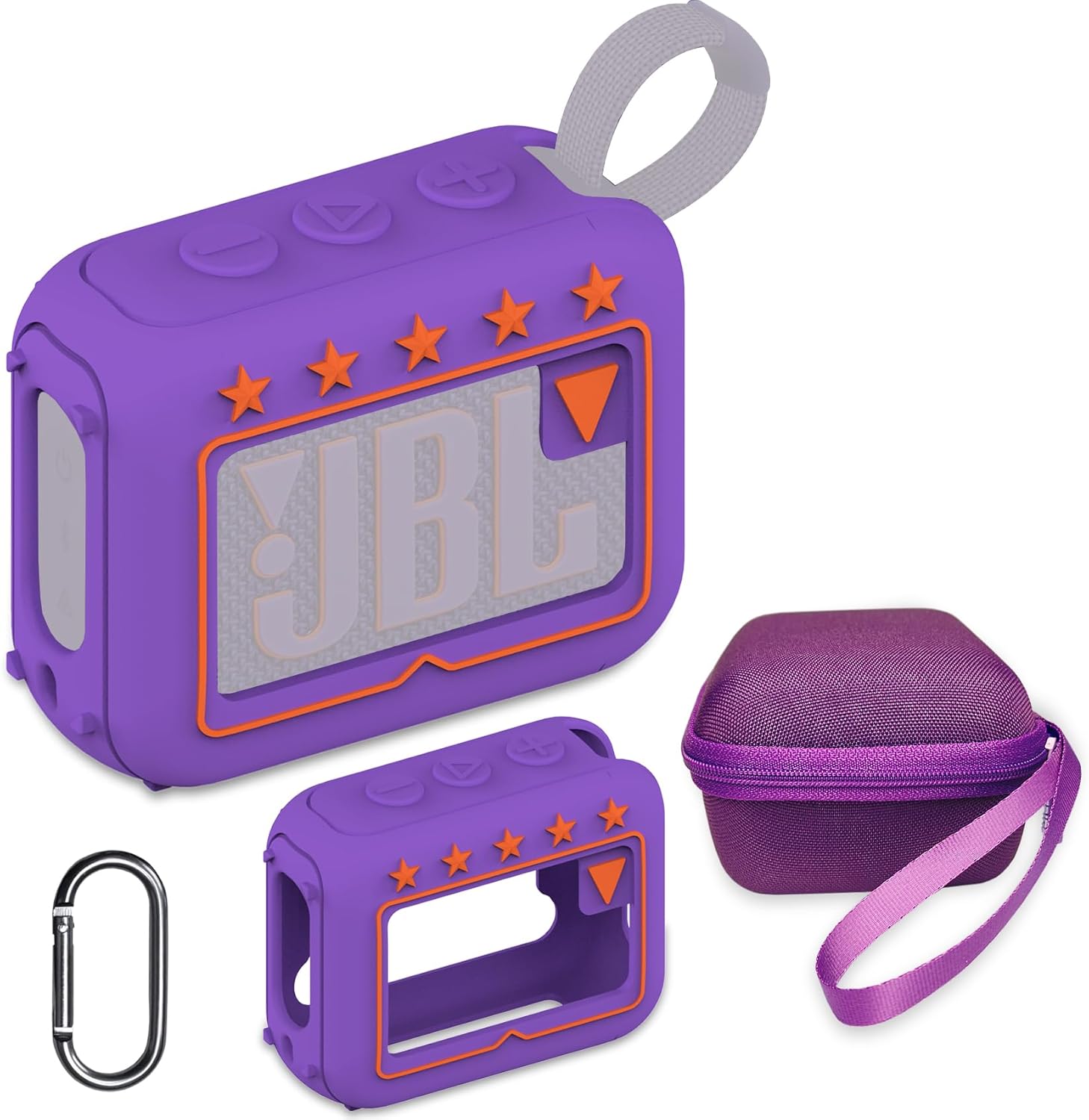 JCHPINE silicone cover and hard travel case bundle front view