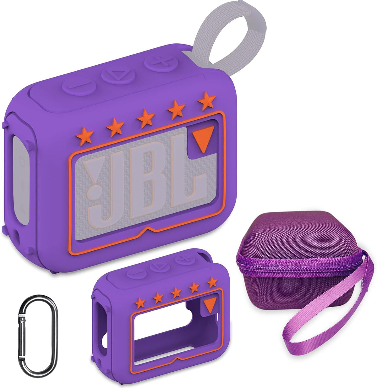 JCHPINE silicone cover and hard travel case bundle front view
