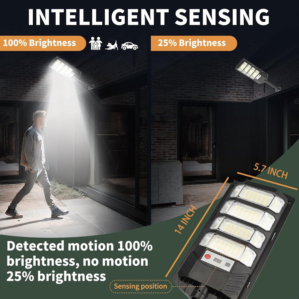 Lendro solar light highlighting motion sensor and wide beam angle