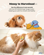 PETHROOM dog and cat knot remover ergonomic yellow and blue handle