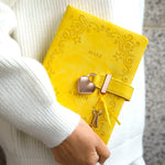 CAGIE secret notebook showing golden edge pages