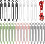 Ruglamzhip silicone cable ties 25 pack front view showing multiple colors for wire management.