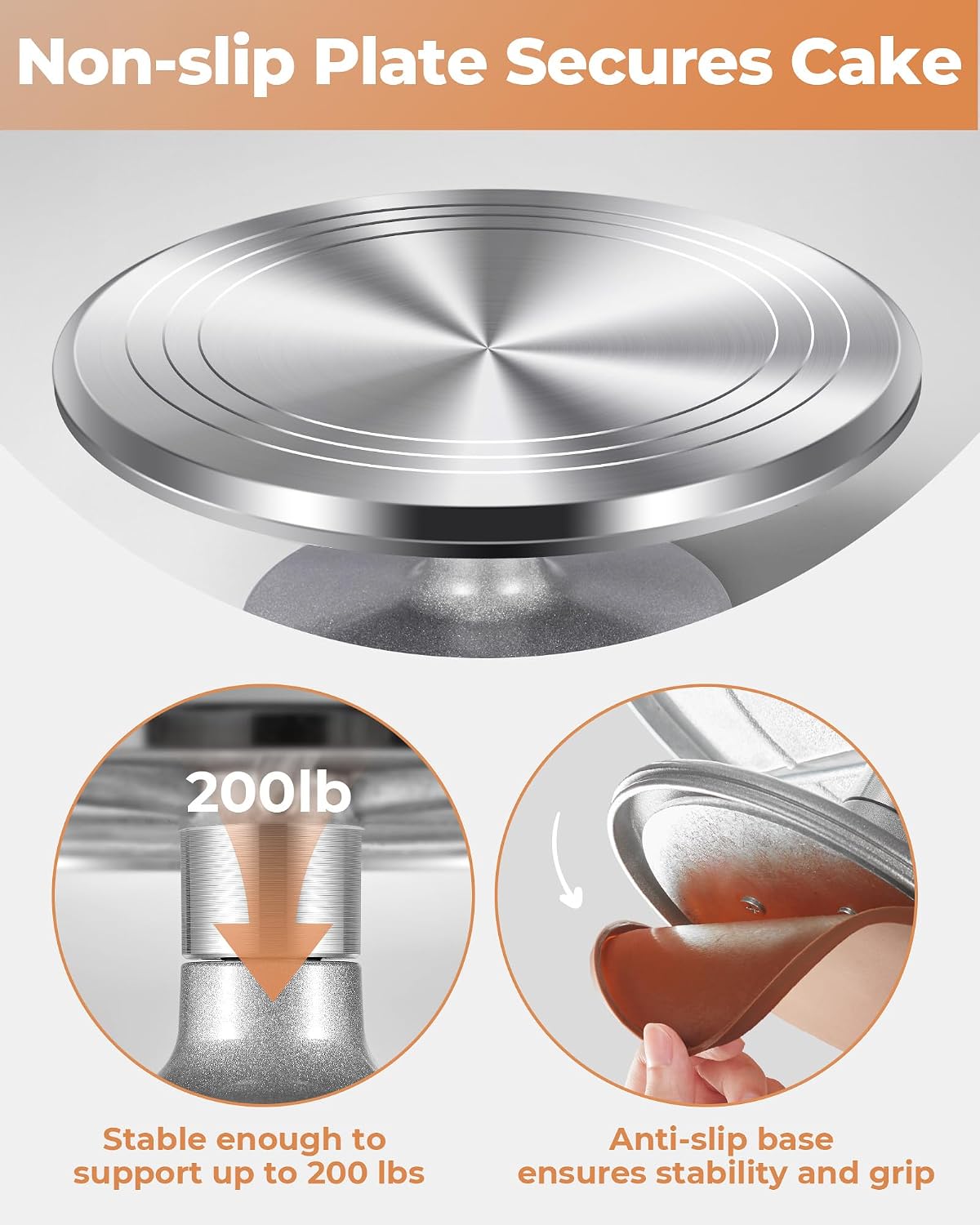 Kootek baking turntable in use for frosting