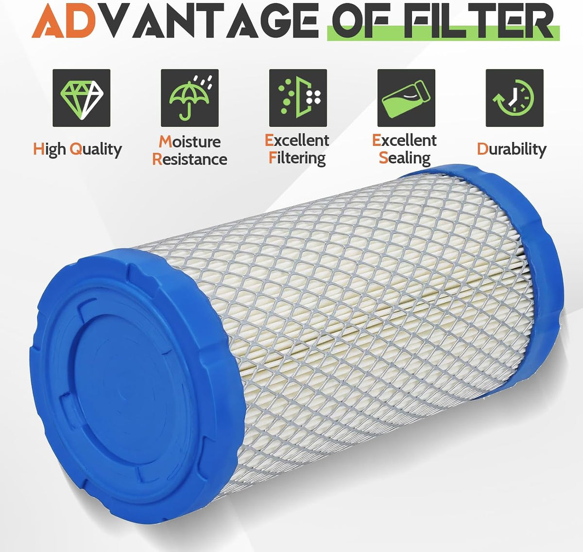LOCOPOW engine air filter packaging and full view