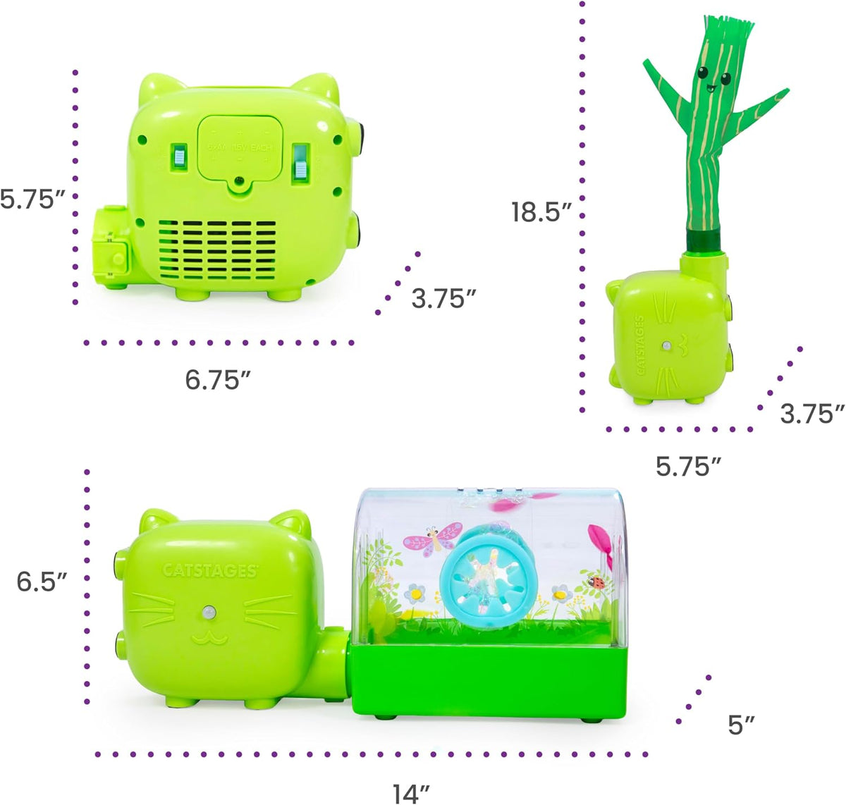 Full three-piece interactive cat enrichment set displayed together