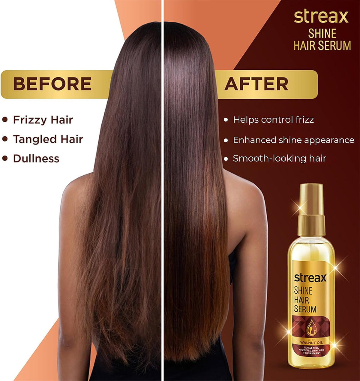 Streax hair serum label details and benefits