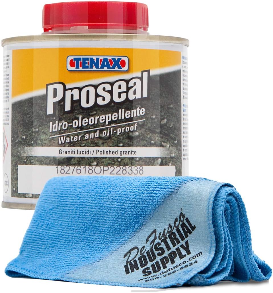 Tenax Proseal Granite Sealer, Marble Sealer, & Stone Sealer - 250mL - 16x16 Microfiber Cloth - Bundle - 2 Items - Image 1