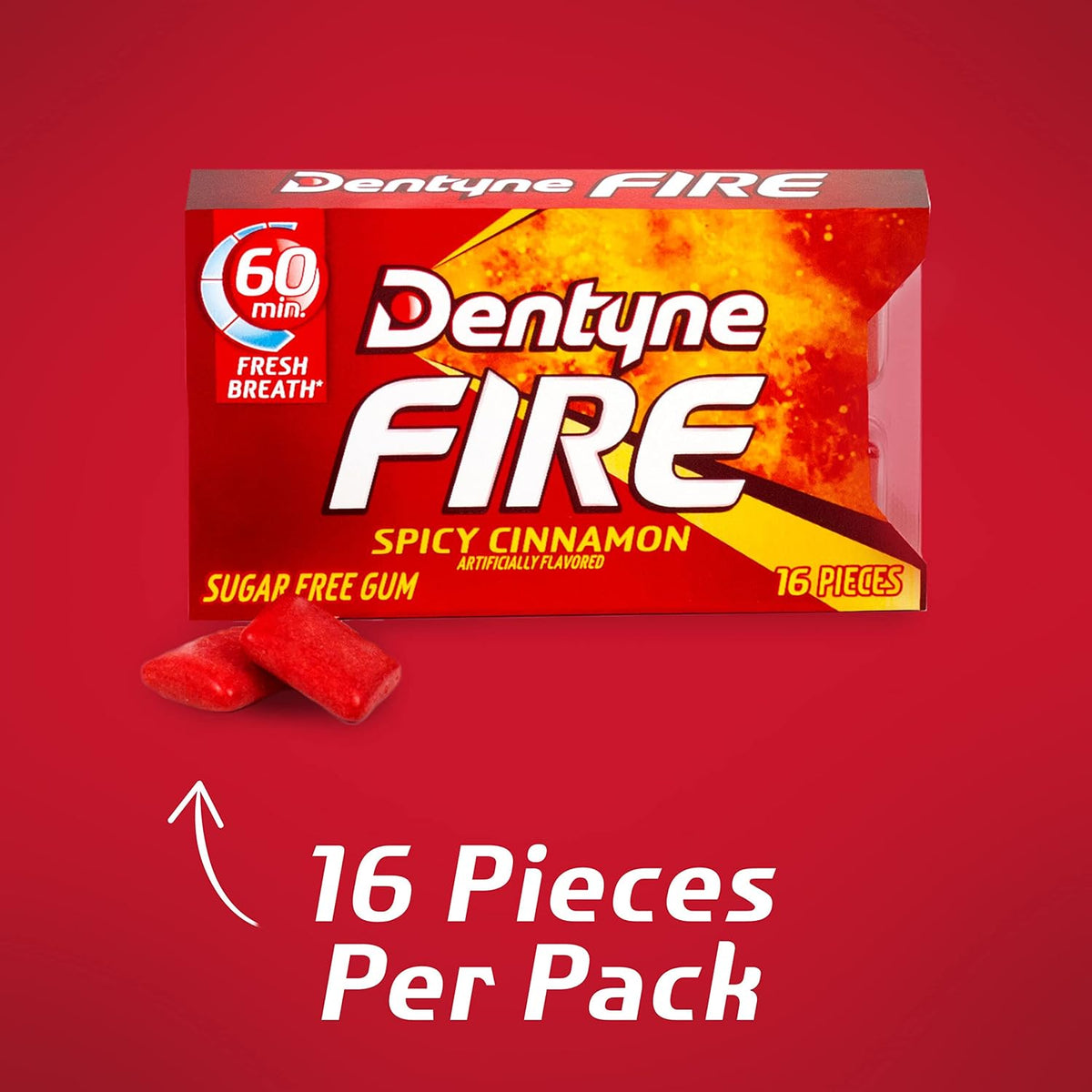 Dentyne Fire Spicy Cinnamon Sugar-Free Chewing Gum, Pack of 9 (144 Total Pieces) - Image 12