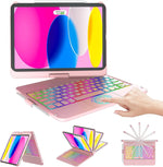 CC Store Touchpad Keyboard Case front view showing rose gold finish and backlit keys.