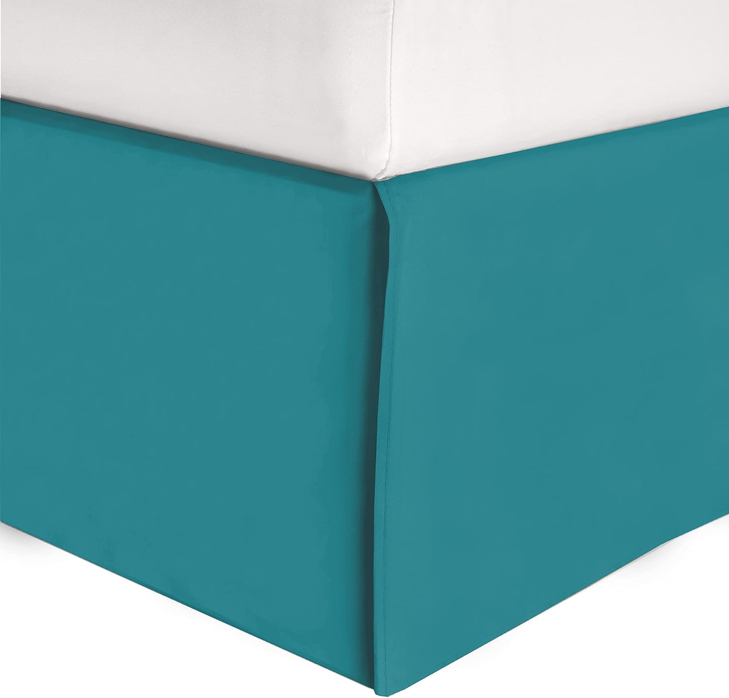 Elegant Comfort King Size Bed Skirt in Tempo Teal front view