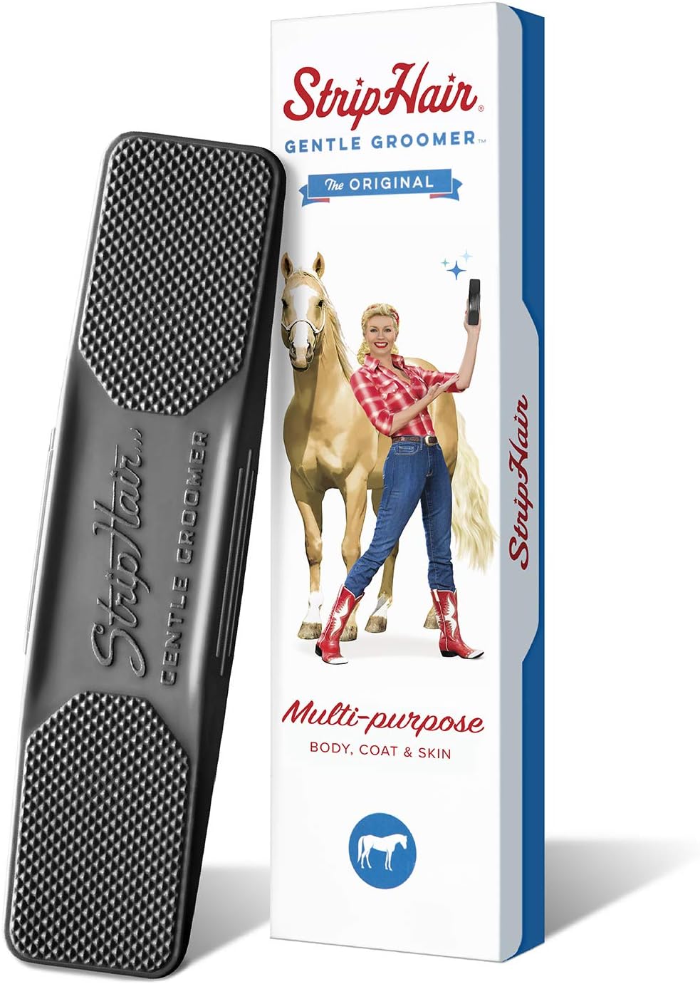 StripHair Gentle Groomer front view premium six in one shedding tool for pets