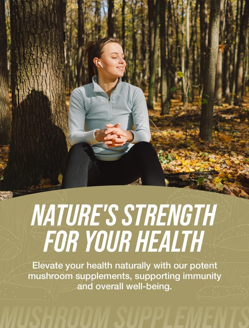 Fine textured brown chaga mushroom supplement powder displayed alongside its resealable packaging