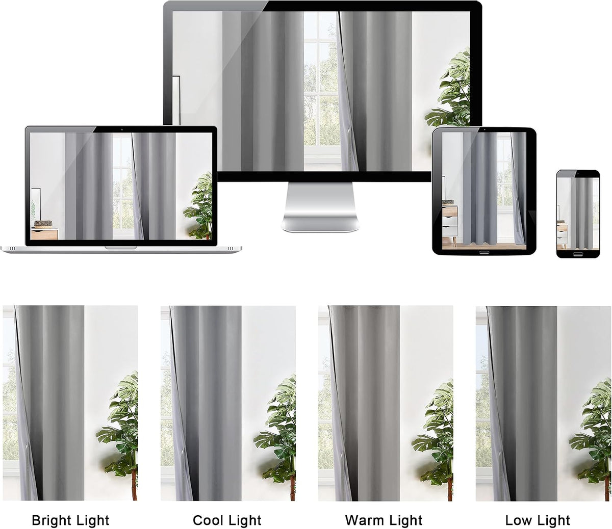 XWZO total blackout curtains installed over a bedroom window