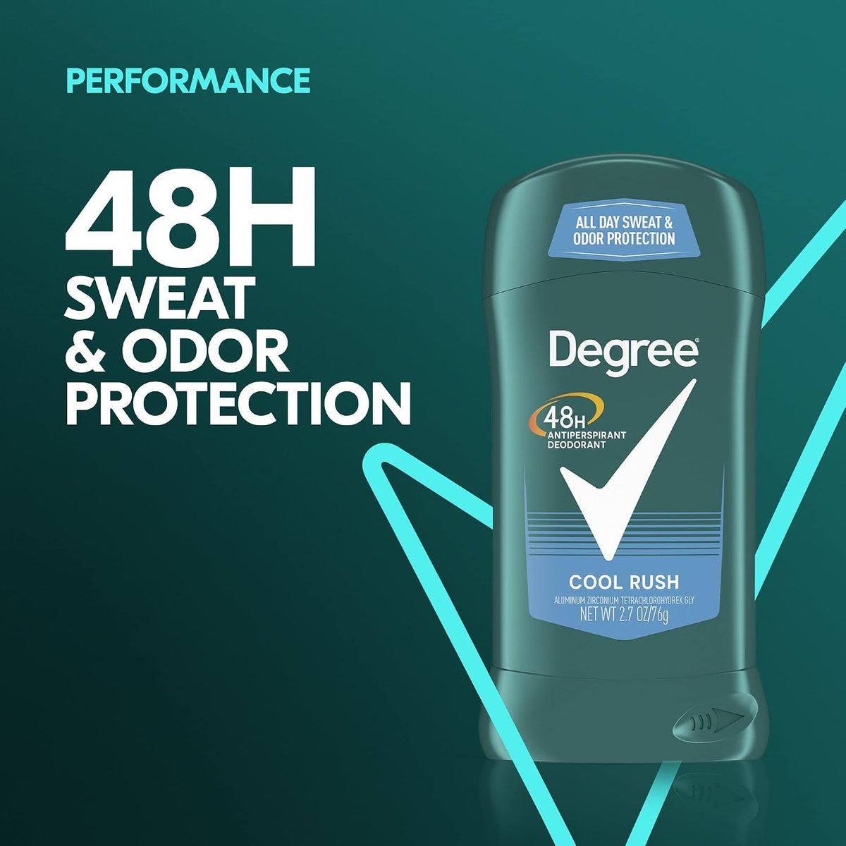 Degree Cool Rush 2.7 Ounce stick back label details