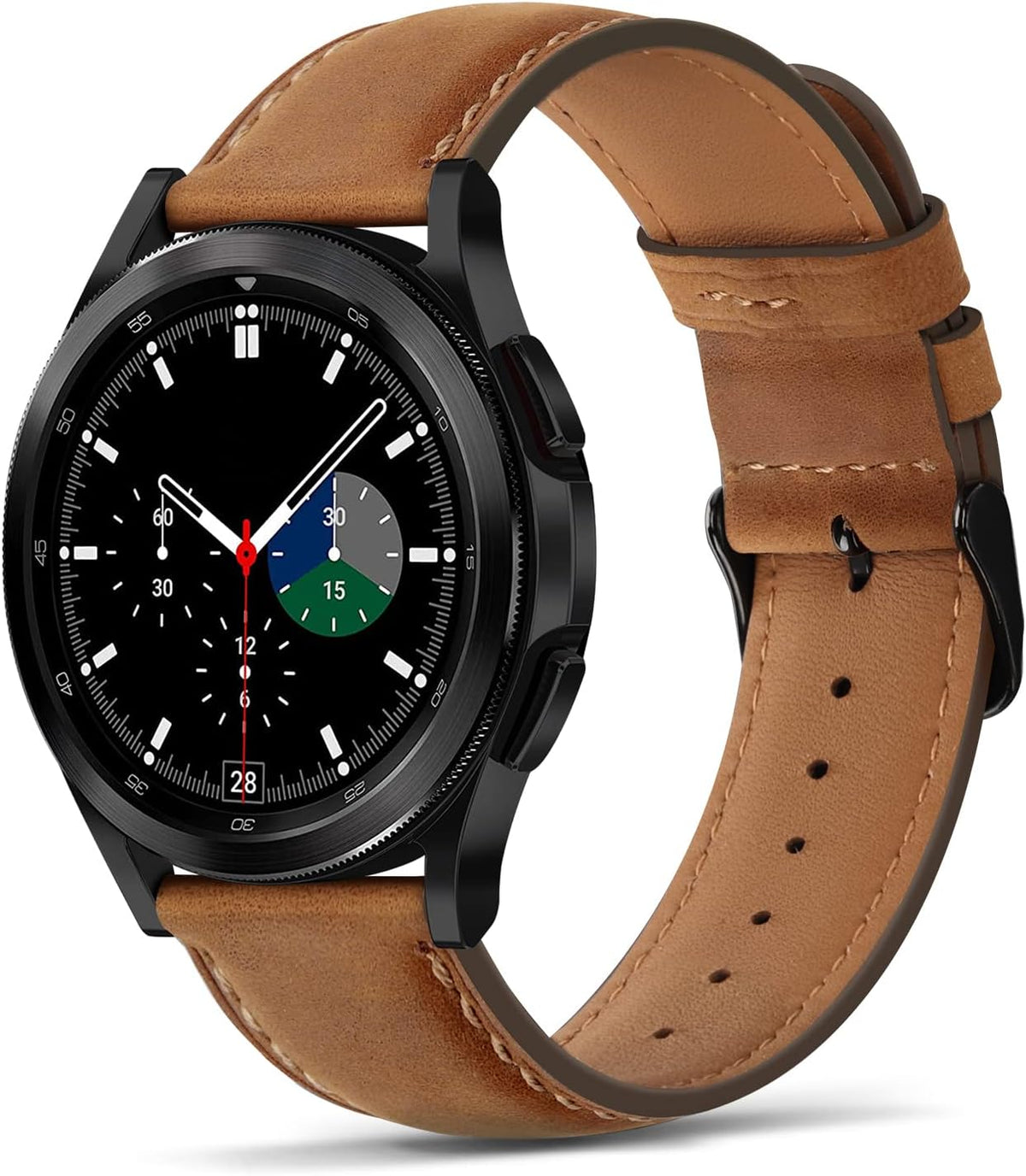 Tasikar Leather Bands Compatible with Samsung Galaxy Watch 47mm 7/6/5/4 Band/Watch 6 Classic 43mm 47mm/Watch 5 Pro Band, Genuine Leather Strap for Galaxy Watch 4 Classic/Watch 3, Starlight - Image 10