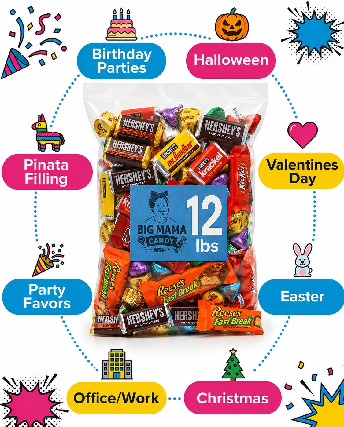 Pisoka chocolate candy bulk packaging for gift bags