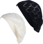 an Womens Lightweight Cut Out Knit Beanie Beret Cap Crochet Hat - Many Styles - Image 13
