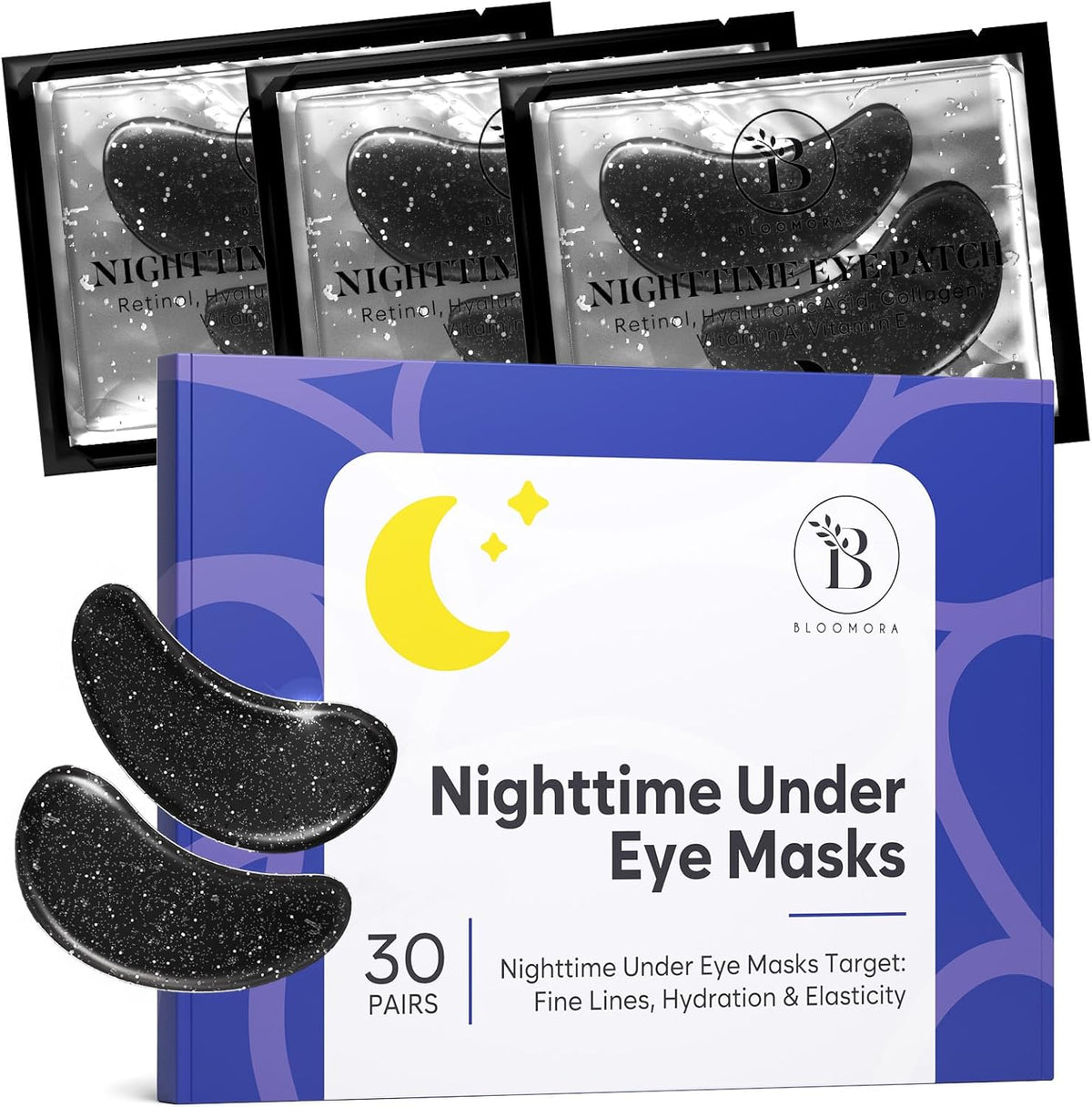 BLOOMORA Under Eye Patches for Puffy Eyes and Dark Circles, Day & Night Gel Eye Masks with Caffeine, Collagen & Vitamin C, Deeply Moisturizing, Bachelorette Party Favors, Bridesmaid Gifts (30 Pairs) - Image 9